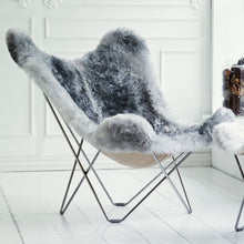 Load image into Gallery viewer, Sheepskin Butterfly Chair - Iceland Mariposa Natural Grey